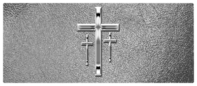DNSEMP-L-517-SL-SH-SL Silver 3 Crosses Shimmer Silver
